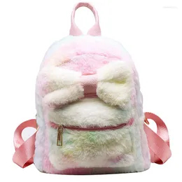 학교 가방 Koren 스타일의 큰 활 봉제 배낭 여자 만화 작은 kawaii 어린이 소녀 가방 여행 어깨