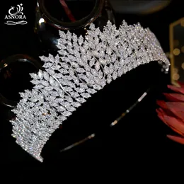 웨딩 헤어 보석 CZ Tiara Crystal Headband Bridal Crown 우아한 분위기 여성 헤드웨어 파티 크라운 웨딩 헤어 액세서리 A01130 231121