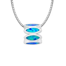 Pendant Necklaces Fire Blue Opal Little Bead Necklace Pendants Fashion Jewelry For Women Girls Drop