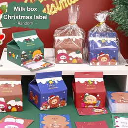 Box Cartoon Merry Christmas Milk Memo Pad Post Anteckningar Användbara anteckningsanmärkningsskolekontorstillförsel Stationer Stationer överläggare