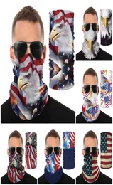 DHL Ship Outdoor Sports National Bird Print USA Flag Magic Sc​​arf Protective Mask Fashion Cycling Caps Masks for Riding1526088