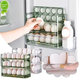 新しい卵収納ボックス冷蔵庫オーガナイザーフードコンテナ卵新鮮なキープケースホルダートレイディスペンサーキッチンストレージボックス