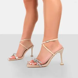 Klänningskor Spring Women Pumps Sandaler Thin High Heel Open Toe Zipper Pu Leopard Platform Office Ladies Sandal Sapato Feminino