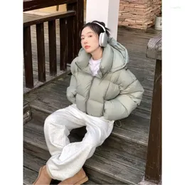 여자 트렌치 코트 한국 버전 패션 후드 패드 재킷 디자인 감각 짧은 2023 겨울 두껍게 따뜻한 간단한 캐주얼 통근자 마모