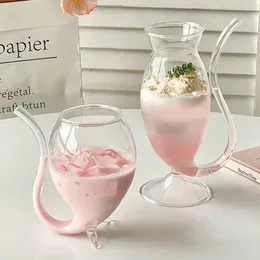 Tassen Kreative Glastasse Transparent Kaffee Milch Becher Unregelmäßige Whisky Cocktail Weingläser Saft Weihnachtsgeschenke 231122