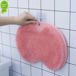 New Exfoliating Shower Massage Scraper Bathroom Non-slip Bath Mat Back Massage Brush Silicone Foot Wash Body Cleaning Bathing Tool