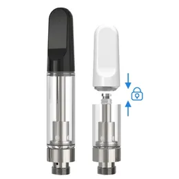 プレスオンプッシュトップTH205白い黒いセラミックガラスTH2-SE VAPEカートリッジ0.5ml 0.8ml 1.0ml 510スレッド空のカートフォームに詰め込まれた