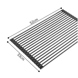 Aufbewahrungshalter, Gestelle, aufrollbares Geschirr-Trockengestell über der Spüle, Mehrzweck-Sile-Matte, extra groß, grau, Y200429, Drop-Lieferung, Hausgarten, Housek Dhgbk