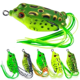 Fiskekrokar 1 datorer Pesca 5G 8.8G 12,8 g groda Lure Soft Tube Bait Plastic With Topwater Ray Artificial 3D Eyes 231122