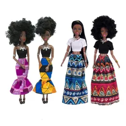 Dolls Kids Gift 30cm African Black Doll Moveble Joint Body Toys for Girls 231122