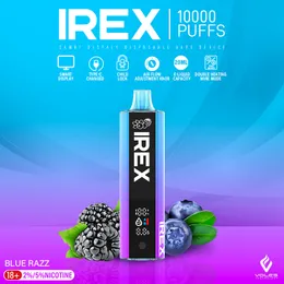 IREX 10000 PUPT DREAPOSABLE VAPE z inteligentnym ekranem wyświetlaczem 2% 5% Nikotyny Dostępowe Vapes Puff 1K Vapers