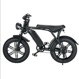 Bicicleta eléctrica V8, 15Ah, 48V, 750W, 20 pulgadas, neumático ancho 4,0, bicicleta eléctrica Retro de ciudad, batería de litio, bicicleta eléctrica para nieve para adultos