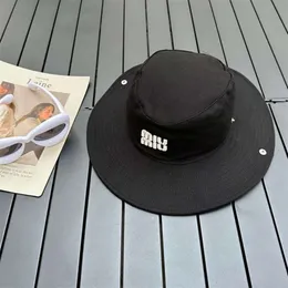 Designer hattar sol hattar fiskare hatt andas solskade hatt sol hatt unisex stor grim konkav form perfekt mui mui hatt 7jgr