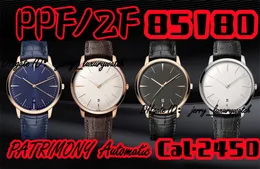 PPF/ZF Luxury Men's Watch 85180 Patrimony Watch Diâmetro 40mm, Cal.2450 Movimento mecânico, Ultra-Fhin Style Simple Business Formal Wear