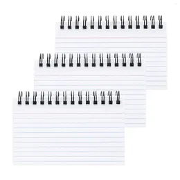 3Pack Flash styrde möte Revision med Ring Student Study Index Card White Home Message Office School Portable 150 Sheets Fode