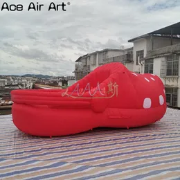 Customized Red Inflatable Clogs Mockup, Slippers With Blower For Trade Show/Advertising/Commercial Decoration