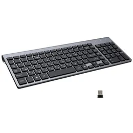 Hebrew English Characters Low Noise 101 Keys Slim Wireless Keyboard 24G Compact for Laptop Windows PC Desktop Smart TV 231221