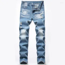 Herenjeans Jonge heren slank elastisch Homens Homme Mode Causaal Grote maat 42 Magere heren