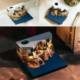 Omoshiroi Magic Castle 3D Notepad 2024 Calendar Memo Hary Note Accessories Notes Paper Stationery Pad Block Design Gift Nov F3M5