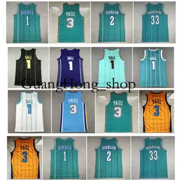 GH Hornet Lamelo Ball New Basketball Jersey Orlean Chris Paul Larry Johnson Alonzo Mourning Msy Bogues Mitch and Ness Throwback Jerseys