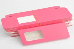 HELA 50 PCS PAPPER FALSE EYGRASS PACKAGE BOX LASKA Dark Pink Boxes Packaging Custom Logo Faux Cils 25mm Mink Eyelashes Case8218414