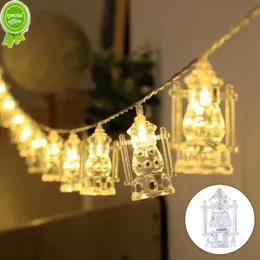 Nowe LED muzułmańskie światła Zamek wiszący wisiorek Ramadan Dekoracja 2023 Eid Mubarak Decor for Home Islam Party Zaopatrzenie Eid Kareem