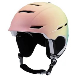 New manufacturers of one-piece shaped gradient color ski helmet adult fashion ski resort warm ski helmet PF