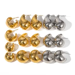 Stud Youthway Delicato acciaio inossidabile a goccia Chubby Hollow Chic Elegante orecchino Colore oro Impermeabile Chic Gioielli Regalo per feste 231122