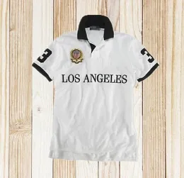 LOS ANGELES Polo a maniche corte T-shirt da uomo versione city 100% cotone ricamo uomo S-5XL