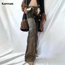 여자 청바지 karrram grunge aesthetics 고민 미국 레트로 멍청이 빈티지화물 바지 남자 친구 하이 스트리트 바지 90 년대