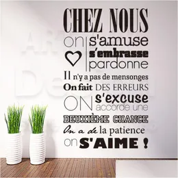 Wall Stickers Art Design Home Decoration Vinyl French Quote Res Words Sticker Removable House Decor Characters Decals In Rooms Y200103 Dhap2