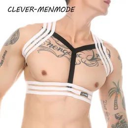 Arnês sexy masculino oco bdsm bondage cinto corpo peito pescoço halter listrado clube nightwear lingerie exótica gay