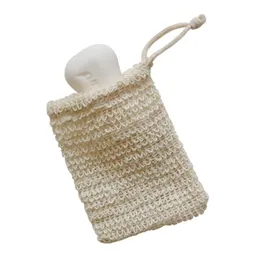 Kabarcıklar sabun torbası banyo fırçaları yapmak doğal peeling örgü sabunu yastıklar koruyucu el yapımı sisal sabun torbası torbası tutucu duş için 9*14cm