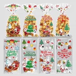 Christmas Decorations Candy Bag Santa Claus Snowflake Cookie Biscuits Snack Gift Packaging Party Supplies 231122