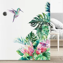 Wall Stickers Diy Lark Sticker Tropical Vegetation Decoration Plant For Living Room Decor