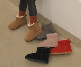 Designer crianças criança clássico ultra mini botas de neve criança austrália botas de lã de couro genuíno inverno bebê meninos bota meninas bowknot botas tamanho EUR 21-34