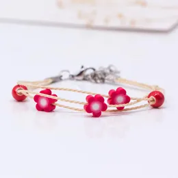 Strand Flower Women's Ceramic Hand Made DIY Bracelets Artware Retro Bracelet For Woman Girl Gift Fashion Jewelery Wholesale #5251