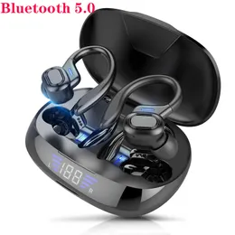 TWS Bluetooth Earphones With Microphones Sport Ear Hook LED Display Wireless Headphones HiFi Stereo Earbuds Waterproof Headsets