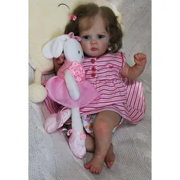 新しい20インチ3Dシニアペインティングリボーン人形シミュレーションベビーフルボディラテックスアセンブリ人形の女の子おもちゃのおもちゃのおもちゃの誕生日プレゼント