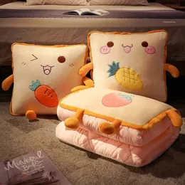 Filtar Cartoon Pillow Quilt Dualuse Twoinone Car Multifunktionell dublelayer Cover Filt Nap 231123