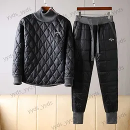 Herren Jacken 2024 Neue Herbst/Winter Neue männer Tragen Zwei-Stück Jacke Anzüge Callaway Unten Baumwolle Jacke männer Casual hosen Kleidung T231123