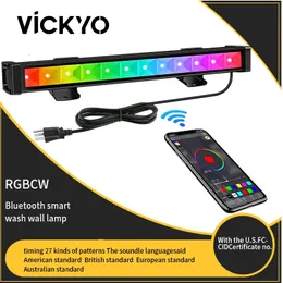 Dekorativa föremål Figurer Vickyo Smart Wall Washer Bluetooth Voice Control RGBCW Atmosphere Night Light Work With Alexa för sovrumsspelrum Living 231122