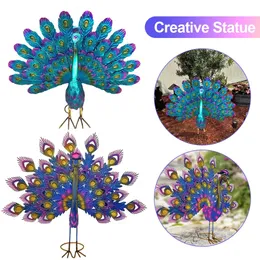 Garden Decorations Peacock Classic Figurine Garden Supplies Iron Beautiful Statue Craft Handicraft Waterproof Perfect Gifts for Outdoor Indoor Yard 231122