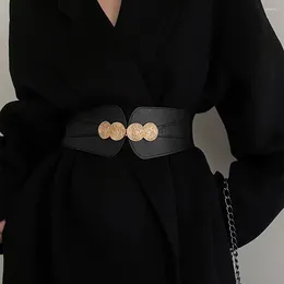 Pasy kobiety ubierają pasek pasa elastyczne elastyczne vintage do metalowej klamry odzieżowej akcesoria Cintos femininos de luks