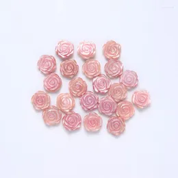 الأحجار الكريمة فضفاضة miqiao 10 pcs/pack Rose Flower Making Diy ملحقات القذائف الوردية المنحوتة يدويًا 6 8 12 14 ملم أقراط Brooch Brooch بالجملة