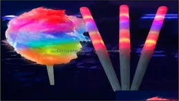 LED-Zuckerwatte-Glühen, leuchtende Stäbchen, leuchten blinkender Kegel, Feenseide-Stick, Lampe, Zuhause, Party, Dekoration, Drop-Lieferung, 2021, Veranstaltung 7087570