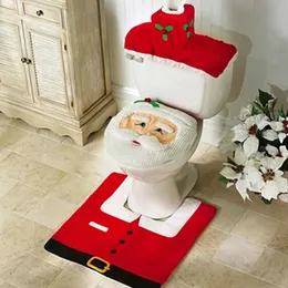 Party Hats Cute Christmas Toilet Seat täcker Creative Santa Claus Badrummatta Xmas Supplies för hemåret Navidad Gift Decor 2024 231122