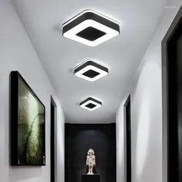 Luzes de teto Branco Black Modern Led para crianças Quarto de estudo Entrada de casa redonda em forma de retângulo de iluminação interna Luminária