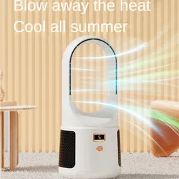 Portable Leafless Air Cooler Electric Fan 6 Speed ​​Silent Timer Air Conditioner Cooling Fan Home Office Desktop Turbo Bladeless Fan