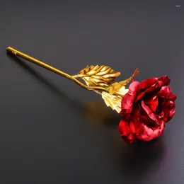 Decorative Flowers 24k Gold Dipped Rose Flower Artificial Eternal With Stand Forever Love In Box Birthday Valentine Day Gift For Girls